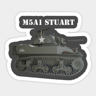 M5A1 Stuart white_txt Sticker